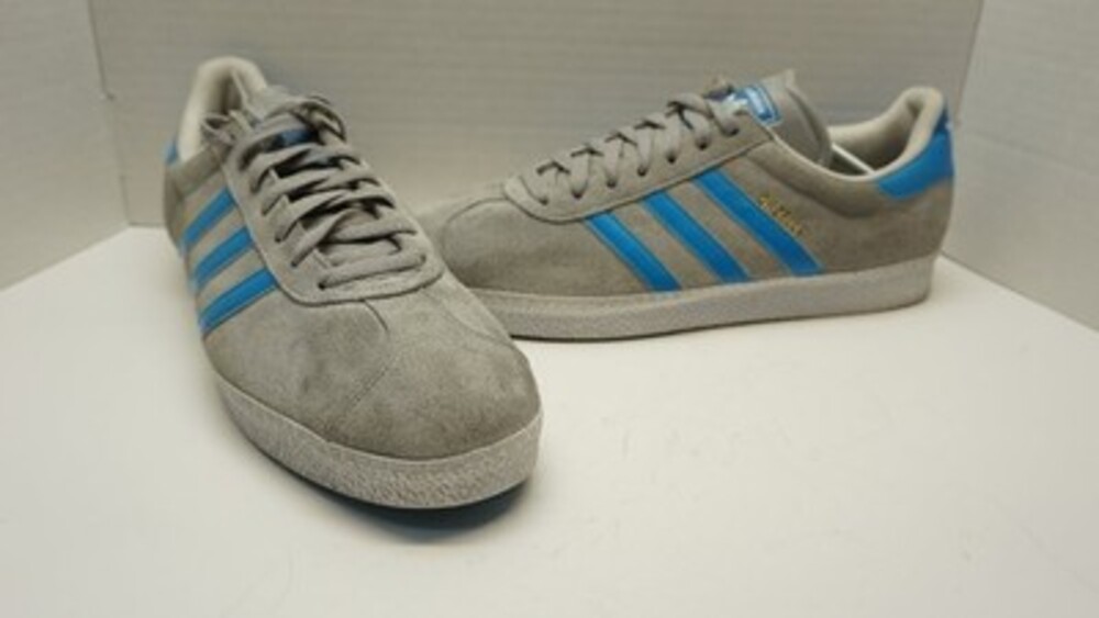 adidas Gazelle Gray Blue Suede Low Top Sneakers Men's D65443 2013 Shoes Size 13